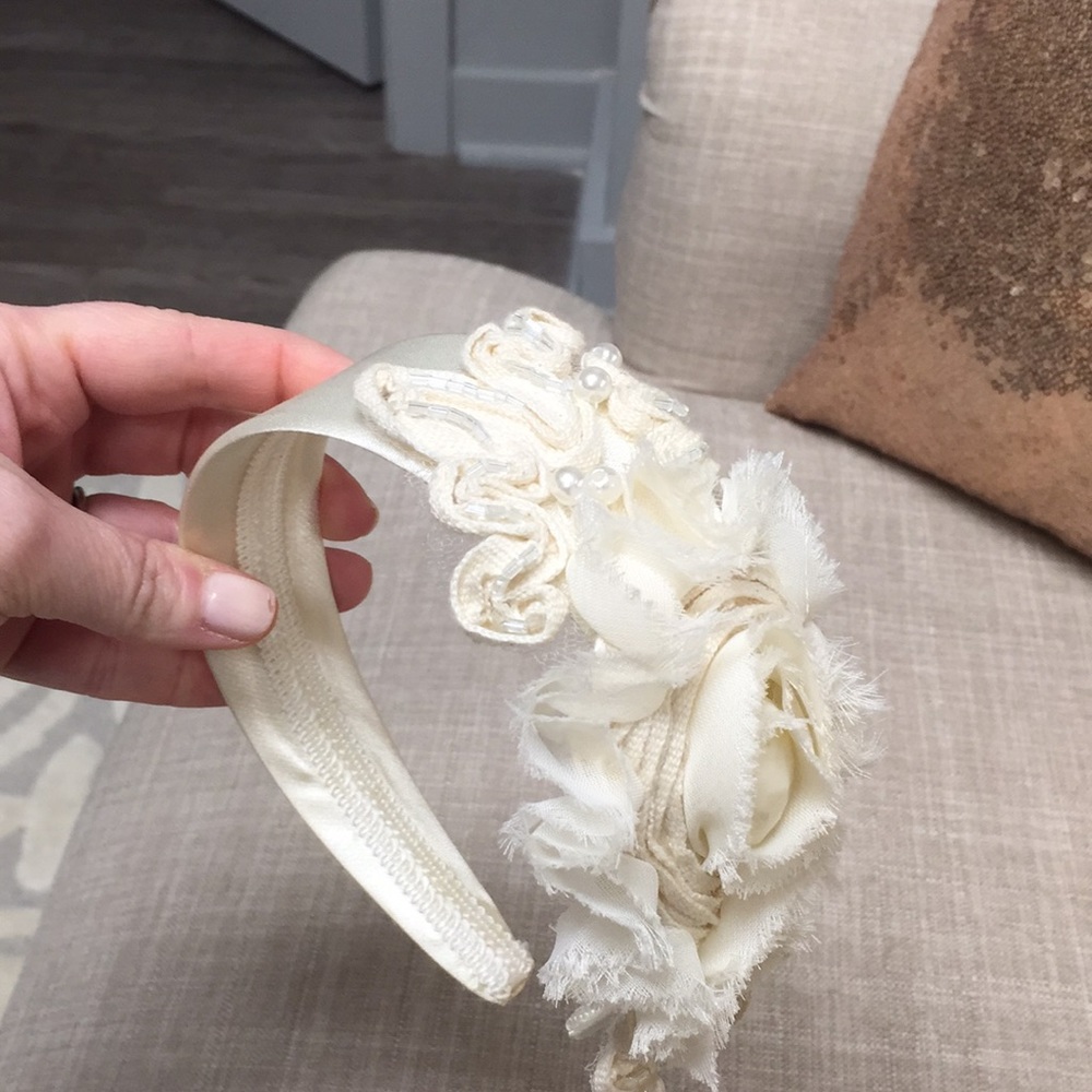 Ivory flower headband